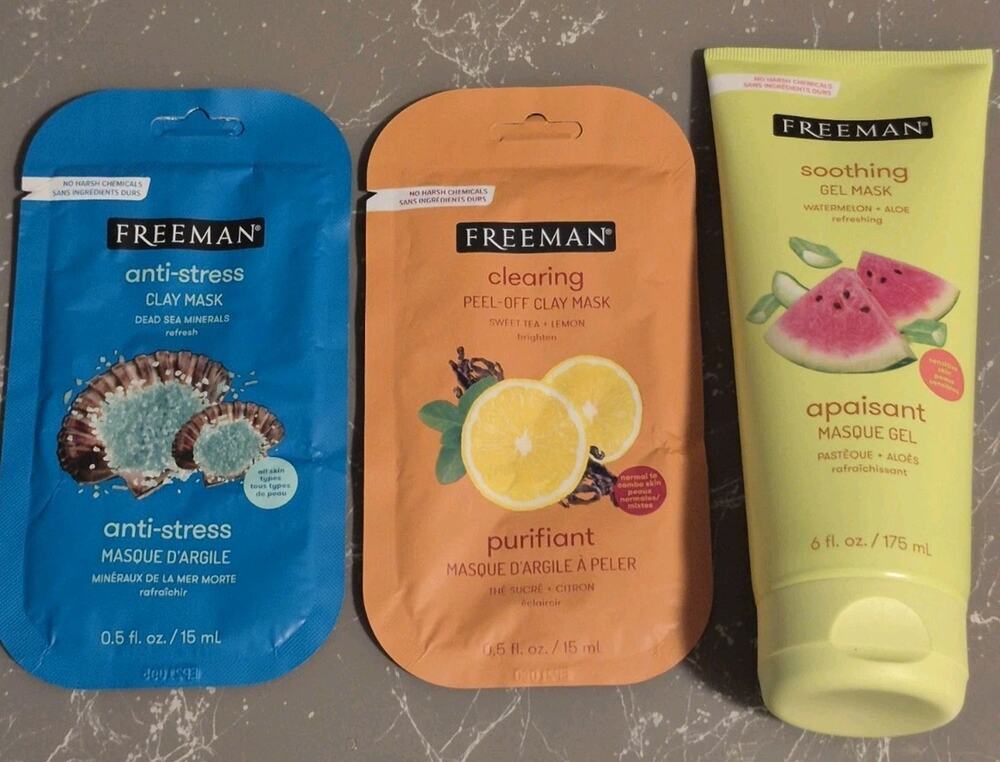 FREEMAN Set Of 3 Face Masks (Soothing,Clearing & Anti-Stress)
